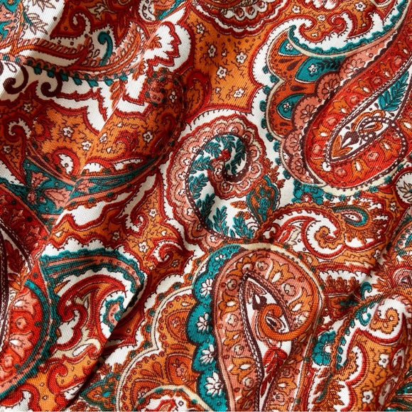 Band of the free Paisley Maxi Dress | Orange, Aqua & White | Size XS | Women - Picture 9 of 9